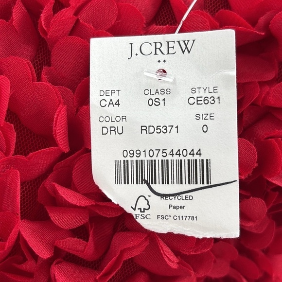 J Crew Factory Rosette mini dress in Deep Ruby Red size 0 NWT CE631 - Picture 8 of 12